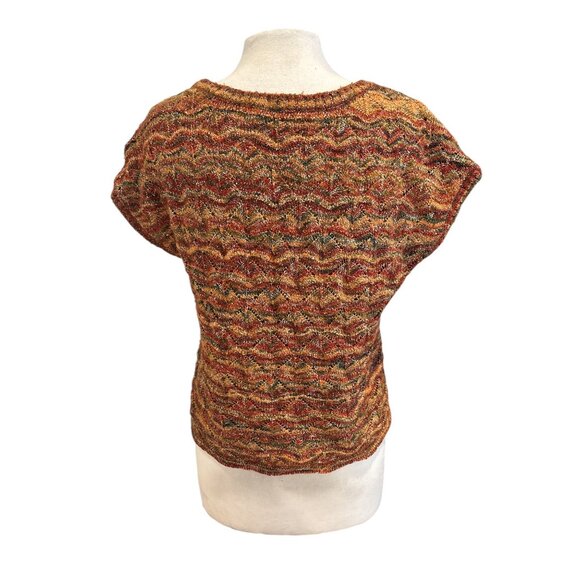 Hand-Knit Kensie Multicolor Zigzag Sweater - Picture 3 of 7